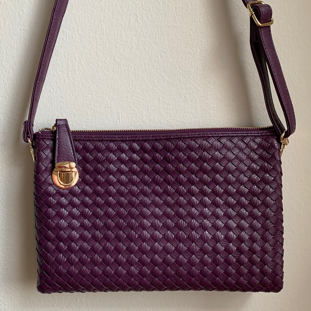 NWOT leather woven convertible bag/clutch - Picture 1 of 16
